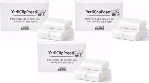 Mandaş Tommee Tippee Twist & Click Çöp Poşeti Tam Uyumlu Yerli (3 Lü Yedek Set) KOVASIZ (3 Lü Set)