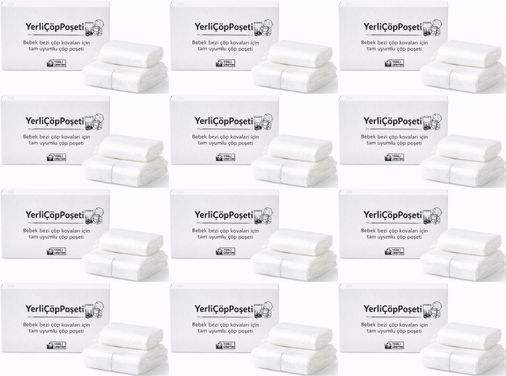 Mandaş Tommee Tippee Twist & Click Çöp Poşeti Tam Uyumlu Yerli (3 Lü Yedek Set) KOVASIZ (12 Li Set)