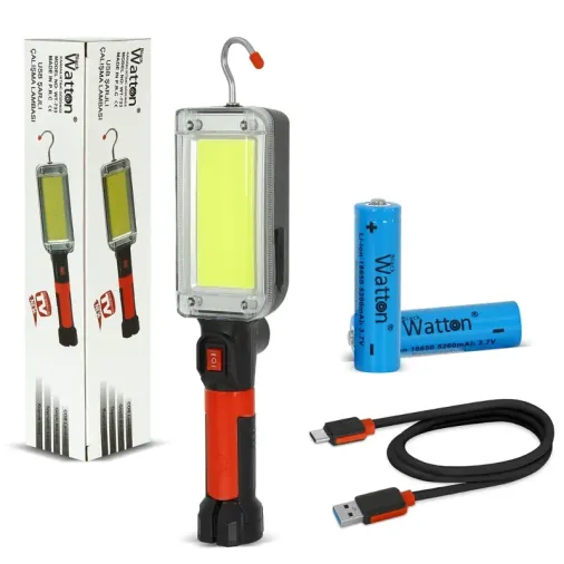 Manyetik Usb Şarjlı Oto Tamirci Lambası 28,5 Cm El Feneri
