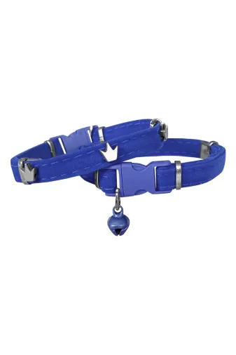 markapet SF-KDFKNG-MV Kadife Kedi Boyun Tasması King 20-32 Cm Mavi
