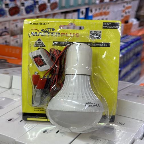 Masterplus 12V9W Çok Amaçlı Oto Seyyar Lamba Kıskaçlı Akü Kutub Başı Baglantılı Dc9W