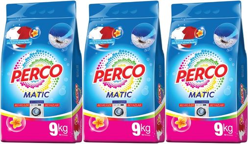 Matik Toz Çamaşır Deterjanı 27KG Beyazlar ve Renkliler Tüm Çamaşırlar (216 Yıkama) (3PK*9KG)