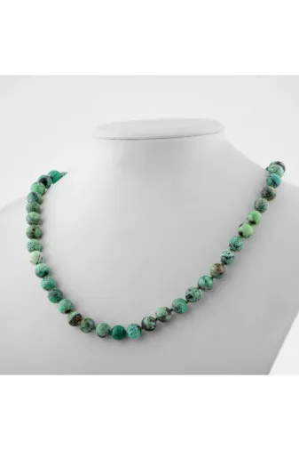 Mavera Doğaltaş PRA-8816344-0801999 Krizokol 6 Mm Düğümlü Doğal Taş Kolye