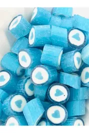Mavi Kalp Desenli Lolly Akide Şeker 1000 gr