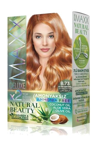 MAXX DELUXE RT-RYL-ARMAXX873 Natural Beauty Amonyaksız Saç Boyası 8.73 Altın Karamel