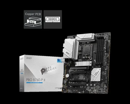 MB PRO B760-P II SOKET 1700 DDR5 7000(OC) PCI-E ,M.2 USB3.2 HDMI,DP 1x 2.5G LAN ATX