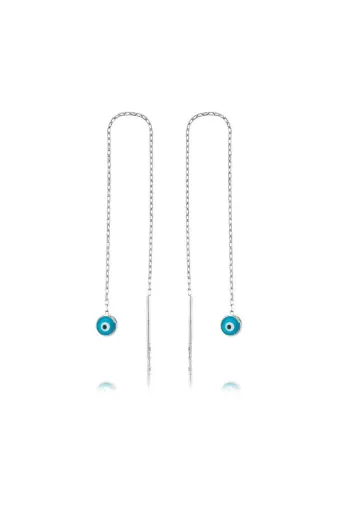 Meanyou GMSH-EA1160040 Gümüş Nazar Zincirli Küpe