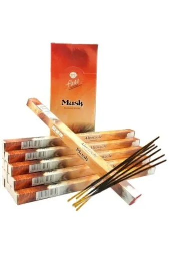 Medeniyet Baharat TEKLİTÜTSÜ001 Flute Tütsü Misk Kokusu (Musk) 1 Adet (20 Sticks) + Tütsü Kayığı