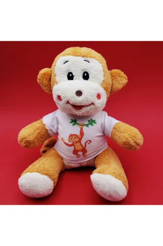 MEKs TTT-24242449295 Tişörtlü Sevimli Peluş Maymun
