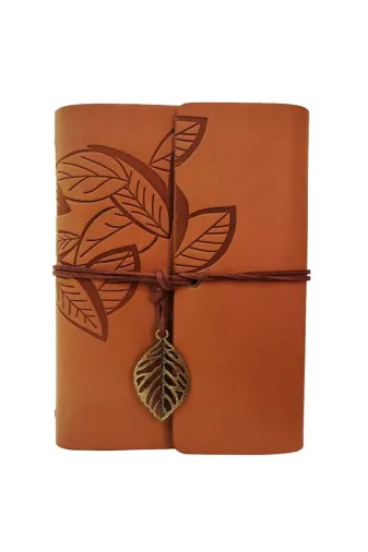 MEKs TTT-24242450277 Deri Yaprak Desenli Defter