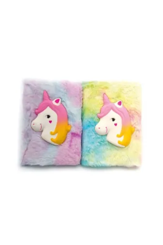 MEKs TTT-24242452152 Kabartmalı Unicorn Tasarımlı Peluş Hatıra Defteri