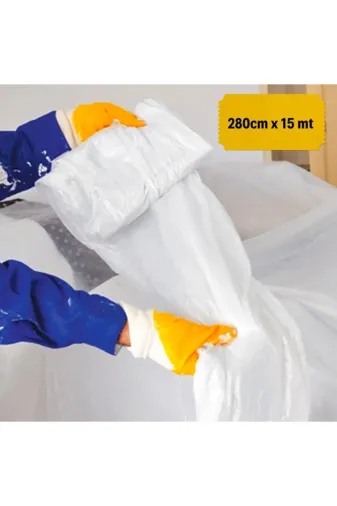 MEKs TTT-24242453490 Boya Badana Eşya Koruma Yapışkanlı Örtü 280 Cm X 15 Mt