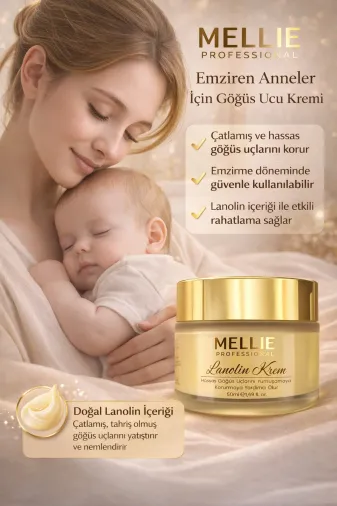 Mellie Professional 0018 %100 Doğal Lanolin Göğüs Ucu Bakım Kremi 50 Ml