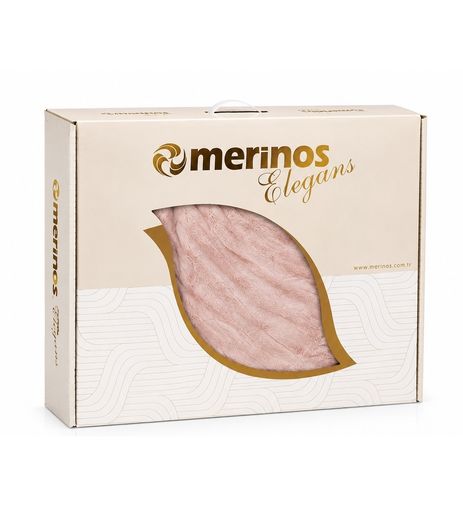 Merinos Elegans Kalın Embos Tek Kişilik Kutulu Battaniye (160x220) - Gül Defne