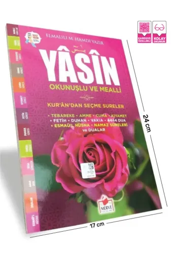 Merve Yayınları 9786055242794 Yasini Şerif Açıklamalı Ve Mealli Orta Boy Koyu Pembe Renk 17X24 Cm