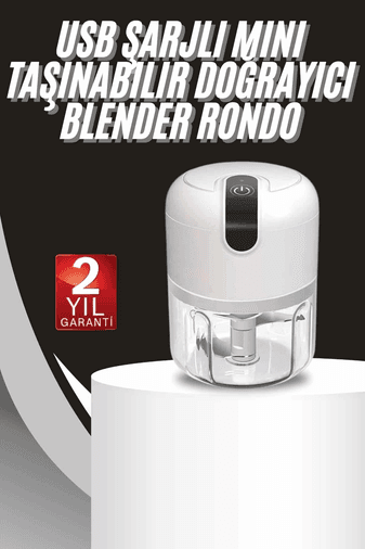 Mini Doğrayıcı Rondo Taşınabilir Mini El Blender Paslanmaz Çelik