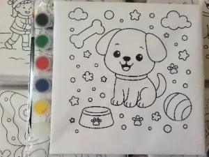 MİNİK KÖPEK 20X20 TUVAL BOYAMA SETİ