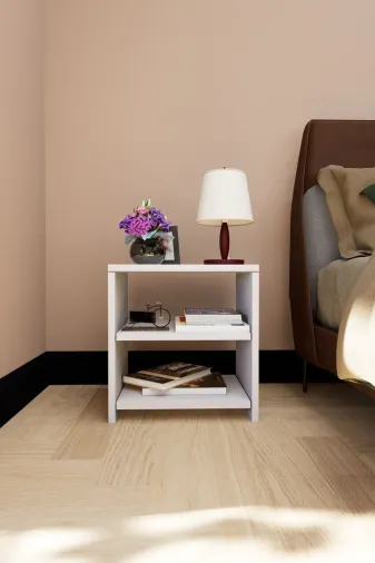 Mirobi MRB-EKO-KMD-SHP Eko Komodin Yan Sehpa Dekoratif Beyaz
