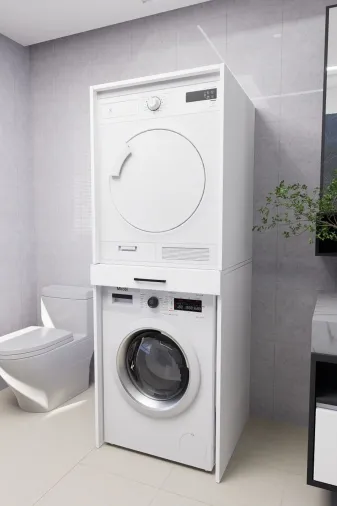 Mirobi MRB-SRNT-CMS-KRT-DLB Serenity Banyo Dolabı Çamaşır Ve Kurutma Makinesi Dolabı Beyaz