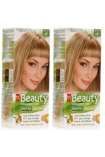 MM Beauty MMB-M01 Bitkisel Saç Boyası M01 Platin Kumral 2 Adet