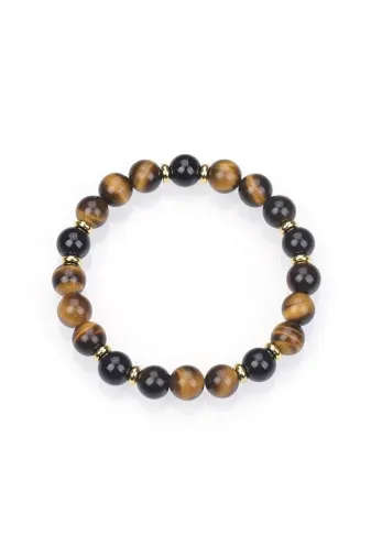 MMZ STORE PRA-8385594-224238 Obsidyen & Kaplan Gözü Doğal Taş Bileklik 8Mm