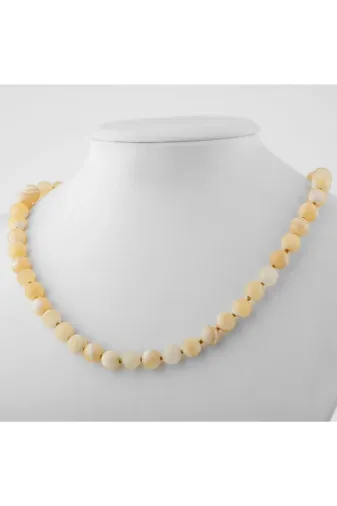 MMZ STORE PRA-8807920-3137 Aragonit 6 Mm Düğümlü Doğal Taş Kolye