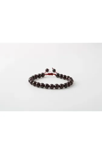 MMZ STORE PRA-8969005-9961 Bordo Granat Lal 8Mm Merdiven Kapama Doğal Taş Bileklik