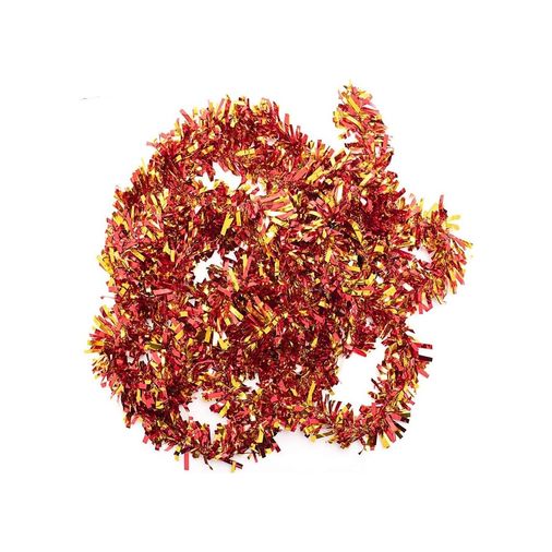 Modamizo MEYSMRSMR-D307-KA-BLMY Mey İthalat Kırmızı Altın Renk 4 Cm Genişlik Garland Çift Renk Sim Süs 180 Cm