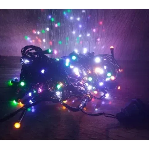 Modüler 100 Led Damla Uçlu Işık 10m Siyah Kablo