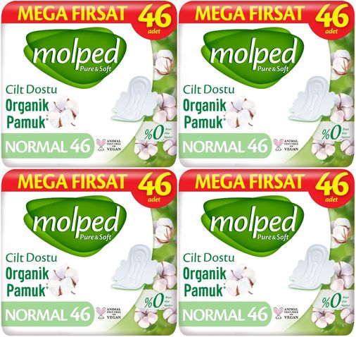 Molped Pure&Soft Hijyenik Ped Normal 184 (4PK*46) Adet Mega Pk