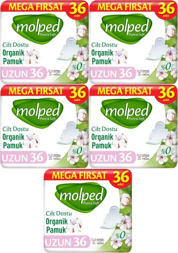 Molped Pure&Soft Hijyenik Ped Uzun 180 (5PK*36) Adet Mega Pk
