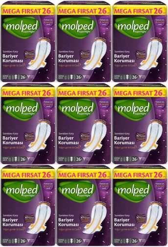 Molped Süper Night Hijyenik Ped Süper Gece 234 Adet Mega Fırsat Pk