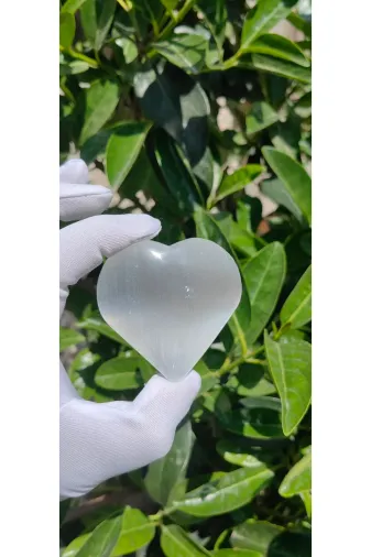 Moony Stone KALPSLNT Selenit Kalp Doğal Taş