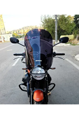Moto Guzzi V7 Stone Ön Cam 2021-2023 Model 53cm Siyah Renkli 4mm APARATSIZDIR