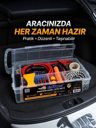 motto ticaret 130517812 Mey İthalat Çok Amaçlı 27 Parça Araç Acil Durum Ekipman Seti Düzenli Taşıma Kutulu