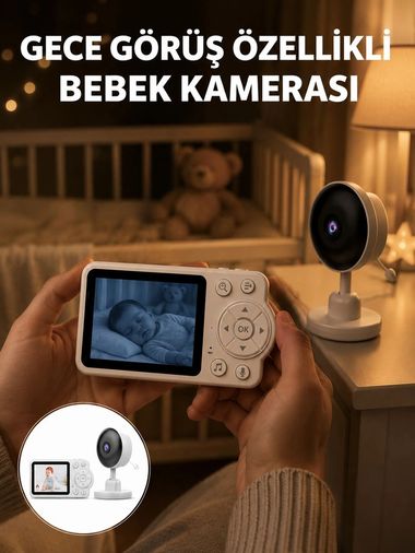 motto ticaret 132218378 Mey İthalat Gece Görüşlü Kablosuz Bebek Monitörü Ağlama Ve Hareket Algılama Yeni Nesil