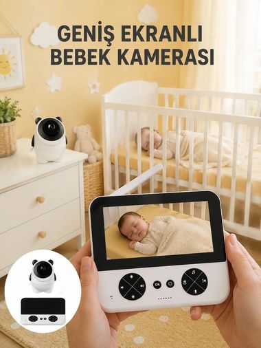 motto ticaret 132218402 Mey İthalat 720P Hd Gece Görüşlü Kablosuz Bebek Kamerası İki Yönlü Sesli Yeni Nesil