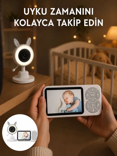motto ticaret 132218424 Mey İthalat Lcd Ekranlı Bebek İzleme Kamerası Ninnili Gece Görüşlü Güvenlik Sistemi Yeni Nesil