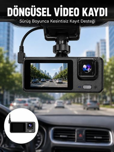motto ticaret 132618960 Mey İthalat Full Hd 3 Kanallı Araç Kamerası Akıllı Çözümlerle Sürüş Yeni Nesil