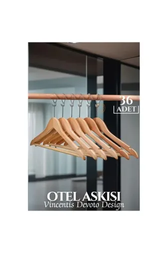 moykaiki 1251020321456 Otel Tip Askı  Ahşap 36 Adet