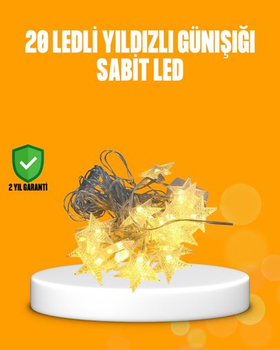 mr.celikpazar TRİTHLTUCZZZ5MYILDIZLED-BLNCCC Yıldız Led Işık 5 Metre Dekoratif Aydınlatma Günışığı Çok Renkli