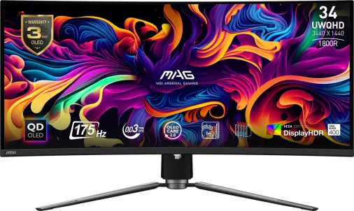 MSI MAG 341CQP QD-OLED 34 inç Curved Gaming Monitör