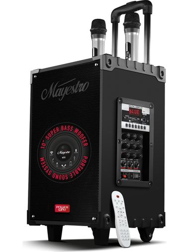MT90 Powerway Şarjlı Çift Mikrofonlu Hoparlör Karaoke Sistemi Taşınabilir Amfi Mt70 Bluetooth Hoparlör