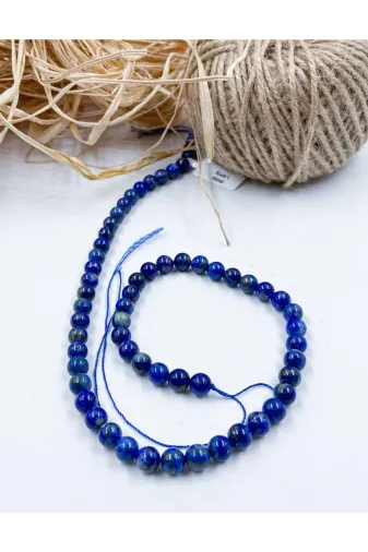 Mucize Taş DİZ1138 Lapis Lazuli Küre Kesim 6 Mm Doğal Taş Dizi