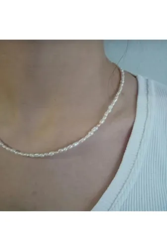 Mudita Tasarım marco302 3-4 Mm Orijinal Gerçek Doğal Tatlı Su Arpa Inci