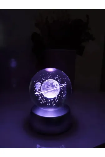 MUNBO satürnküree Renk Değiştiren Çok Renkli Satürn Küre Sevgili Anne Arkadaşa Hediye 3D Işıklı Ledli Cam Küre