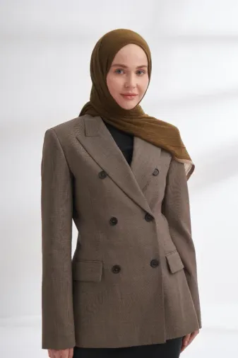 Müslin Biyeli Şal 3352-Yosun
