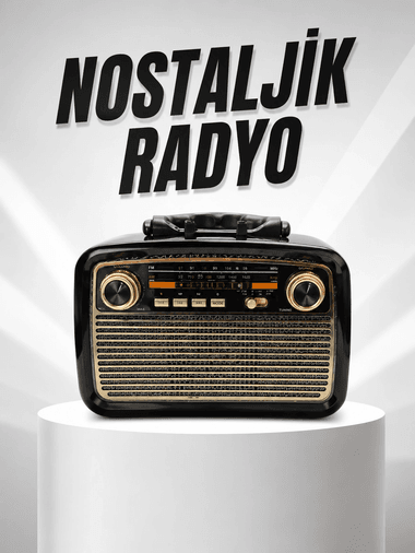 Müzik Kutusu Bluetooth Bağlantılı El Fenerli Nostaljik Tasarım Radyo