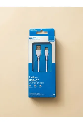 MY VİNTAGE ack.usb.şarz.2.4A Ack-03 Typc-E Usb Lightning Veri Data Şarj Kablo 2.4A 1 Mt.