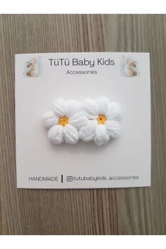 MY VİNTAGE papatyasaçsızbebek Papatya Saçsız Bebek Tokası, Az Saçlı Kız Bebek Tokası, Çıtçıtlı Toka ( Tek )